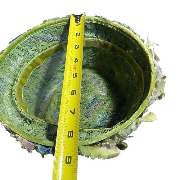 Vintage 50's-60's Silk Floral Bucket Hat - Picture 11 of 12